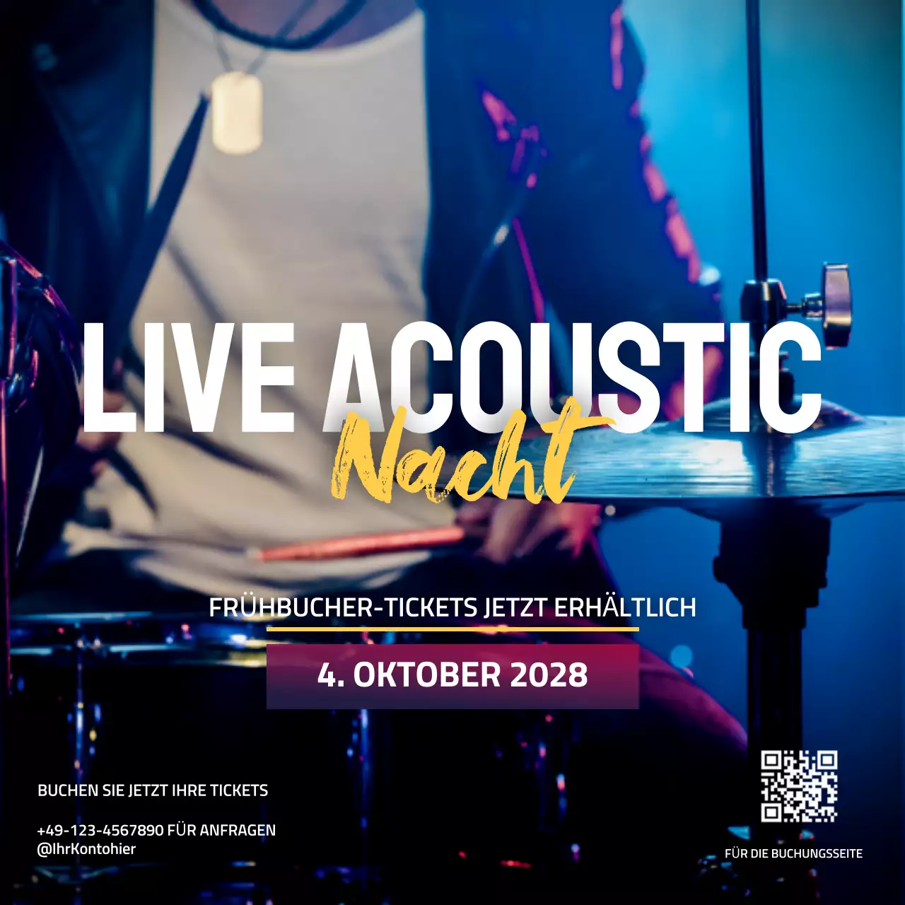 Blue Photo Musik Event Promotion Social Media Post