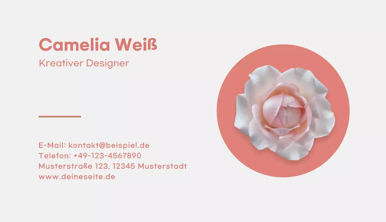 Koralle elegante Visitenkarte