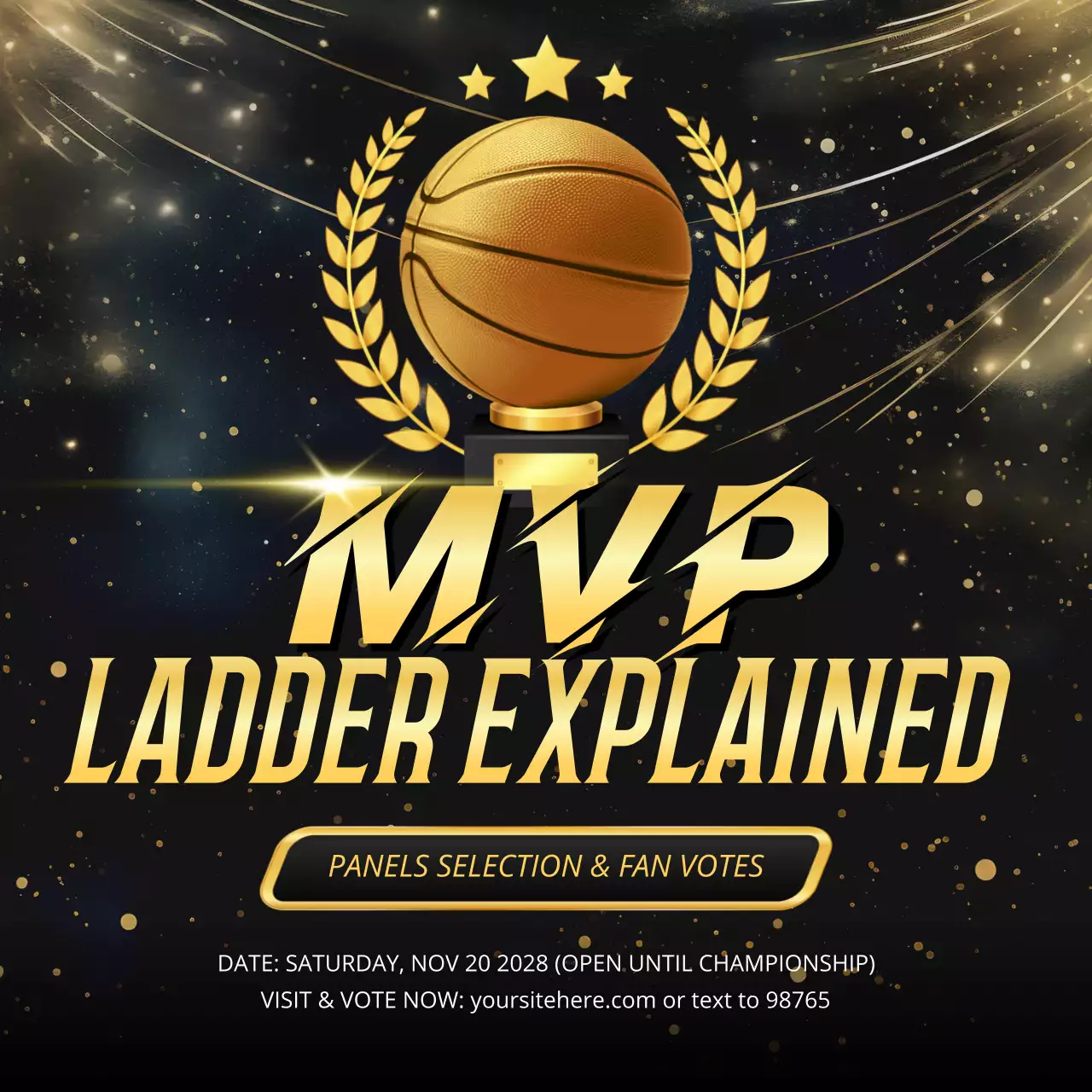 Gold Elegant Basketball Promotion Social Media Post