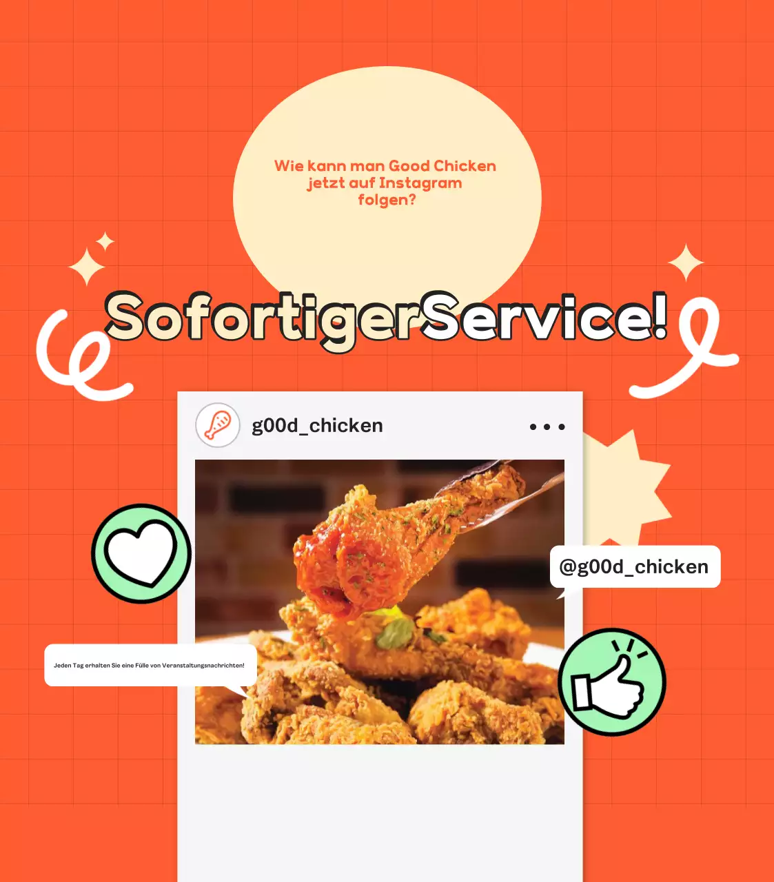 Orange Pop Werbung in den sozialen Medien