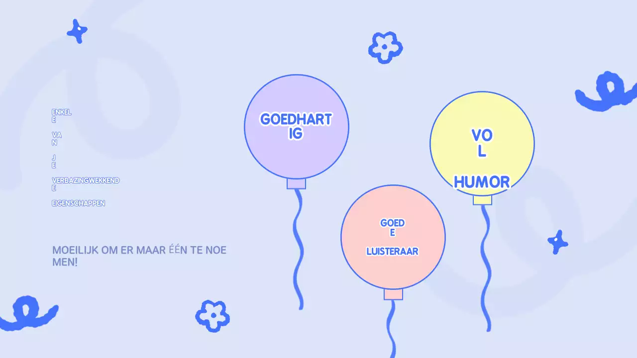 Blauwe Speelse Verjaardag Presentatie