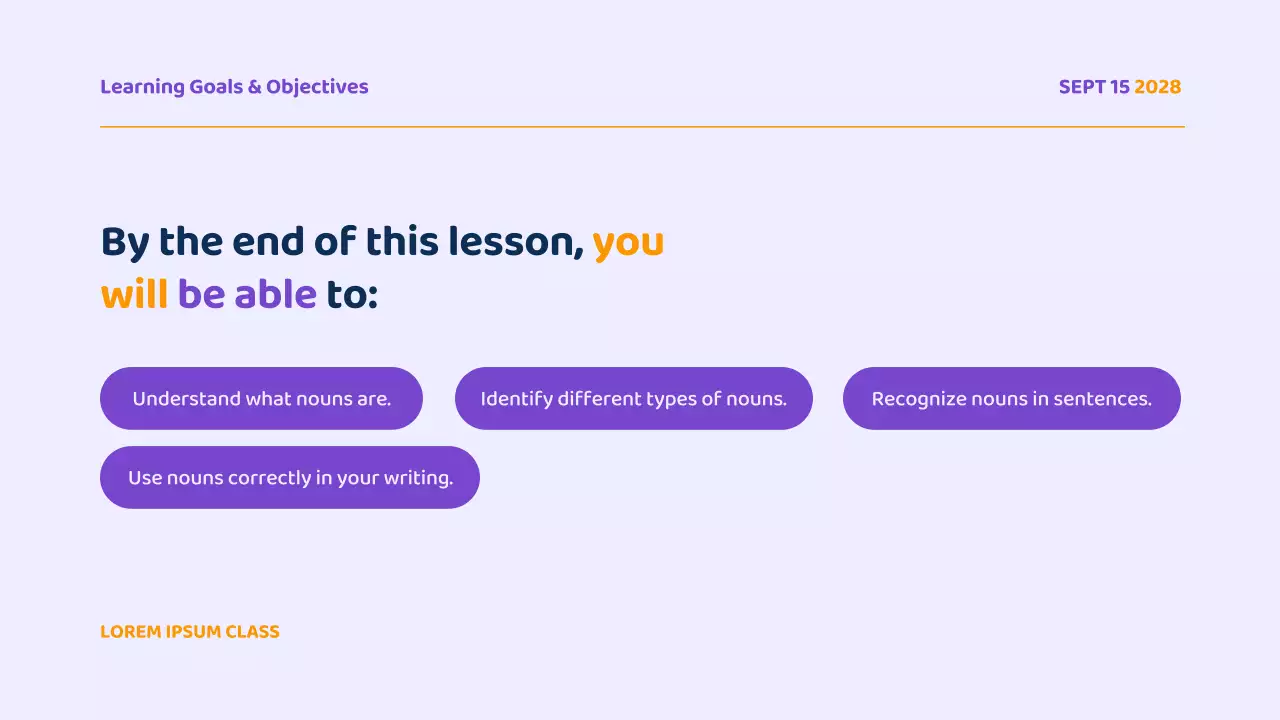Purple modern grammar course presentation