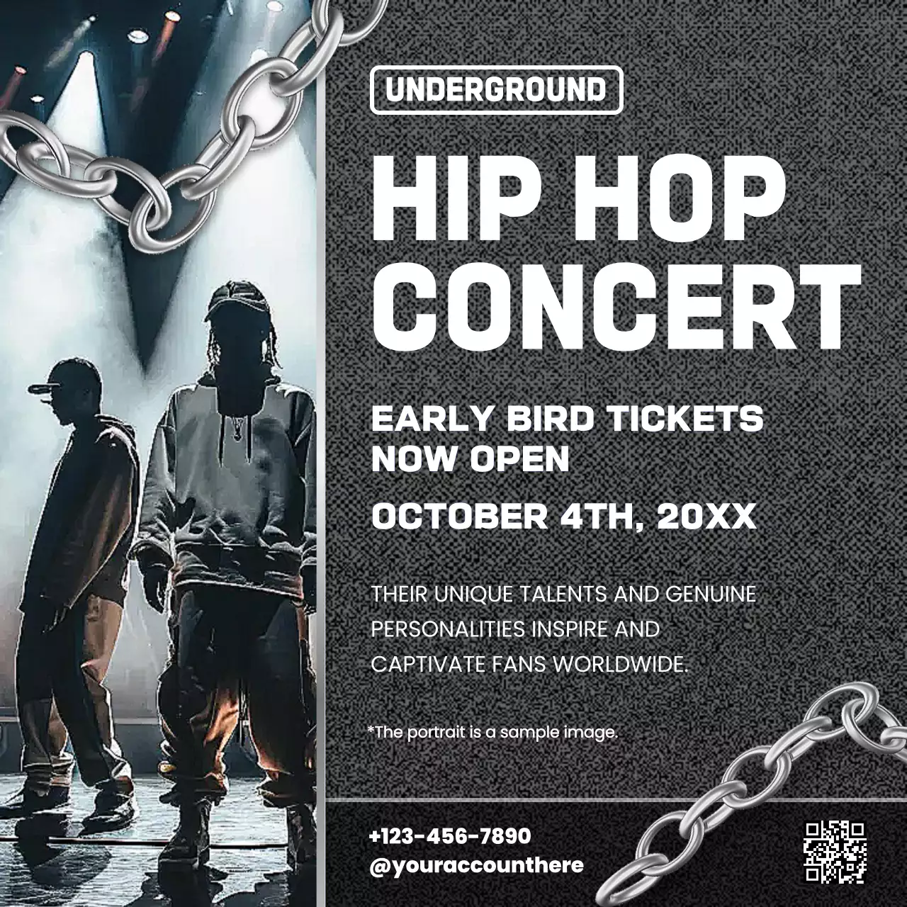 Grey Urban Concert Promotion Social Media Post