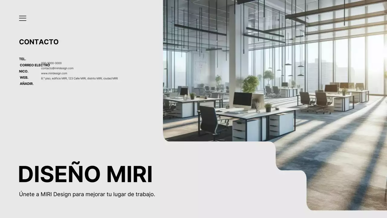 Un briefing de marca para un moderno interior de oficina en blanco y negro