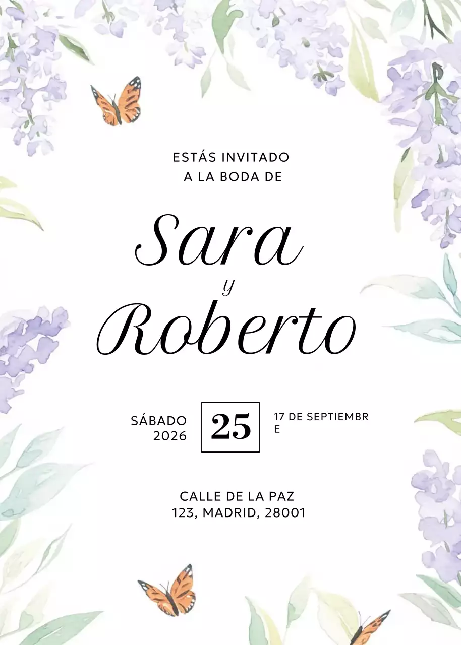 blanco elegante invitación de boda