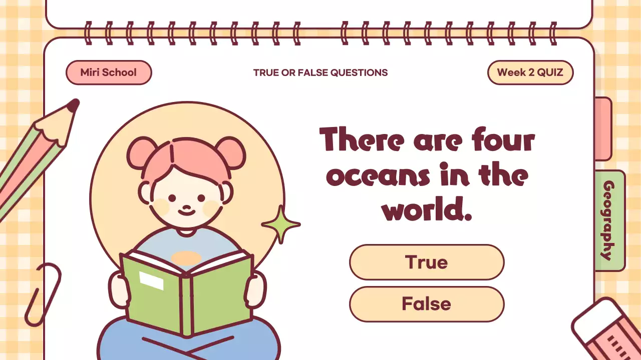 Pink Cartoon Quiz Announcement Presentation