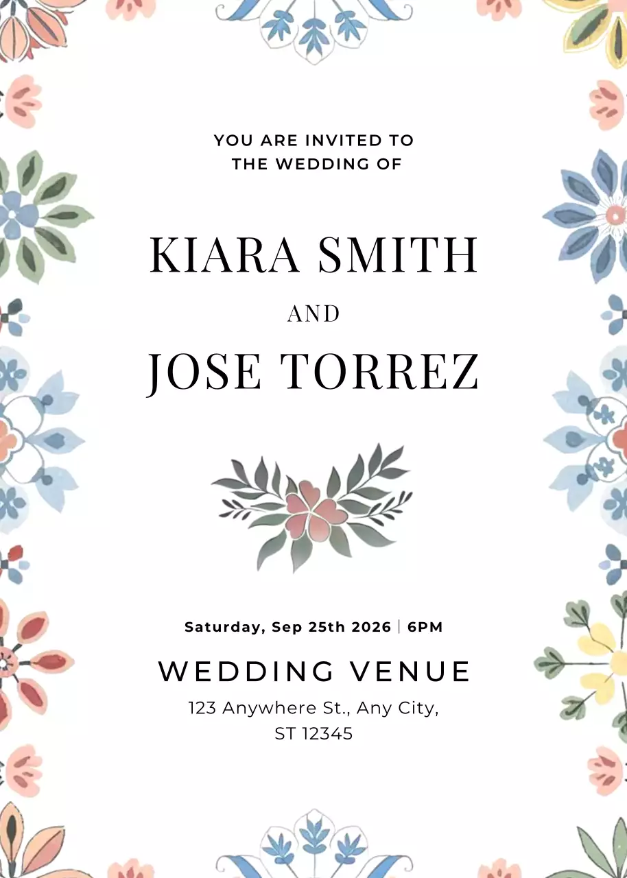 thiệp cưới hoa màu be