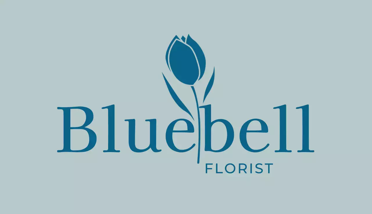 blue minimalist florist business card