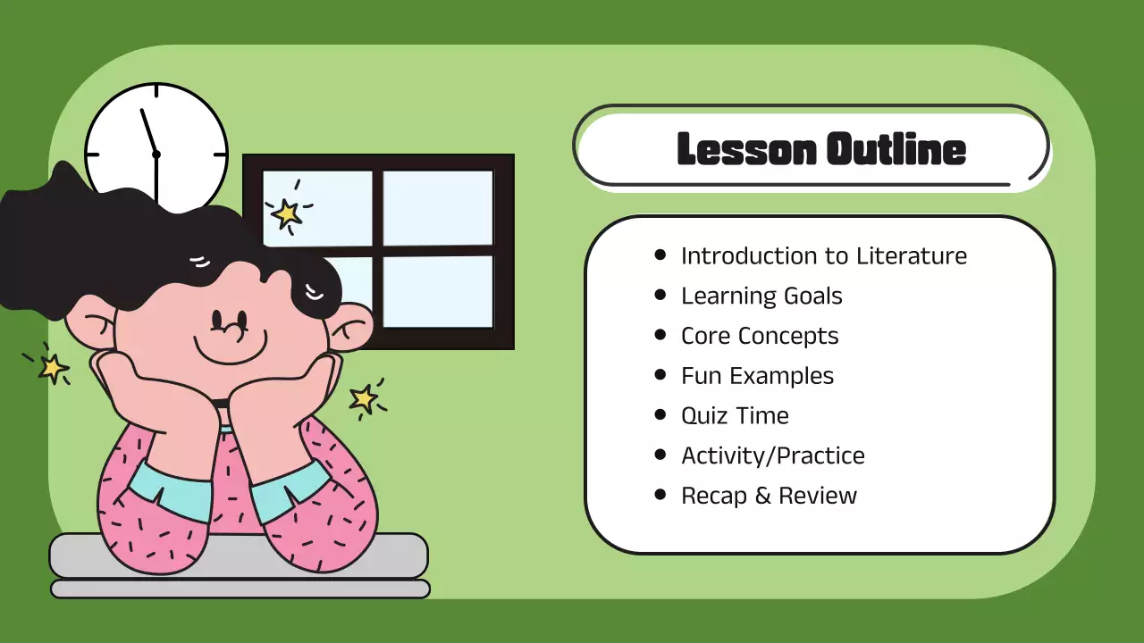 Blue Cartoon Literature Class Presentation