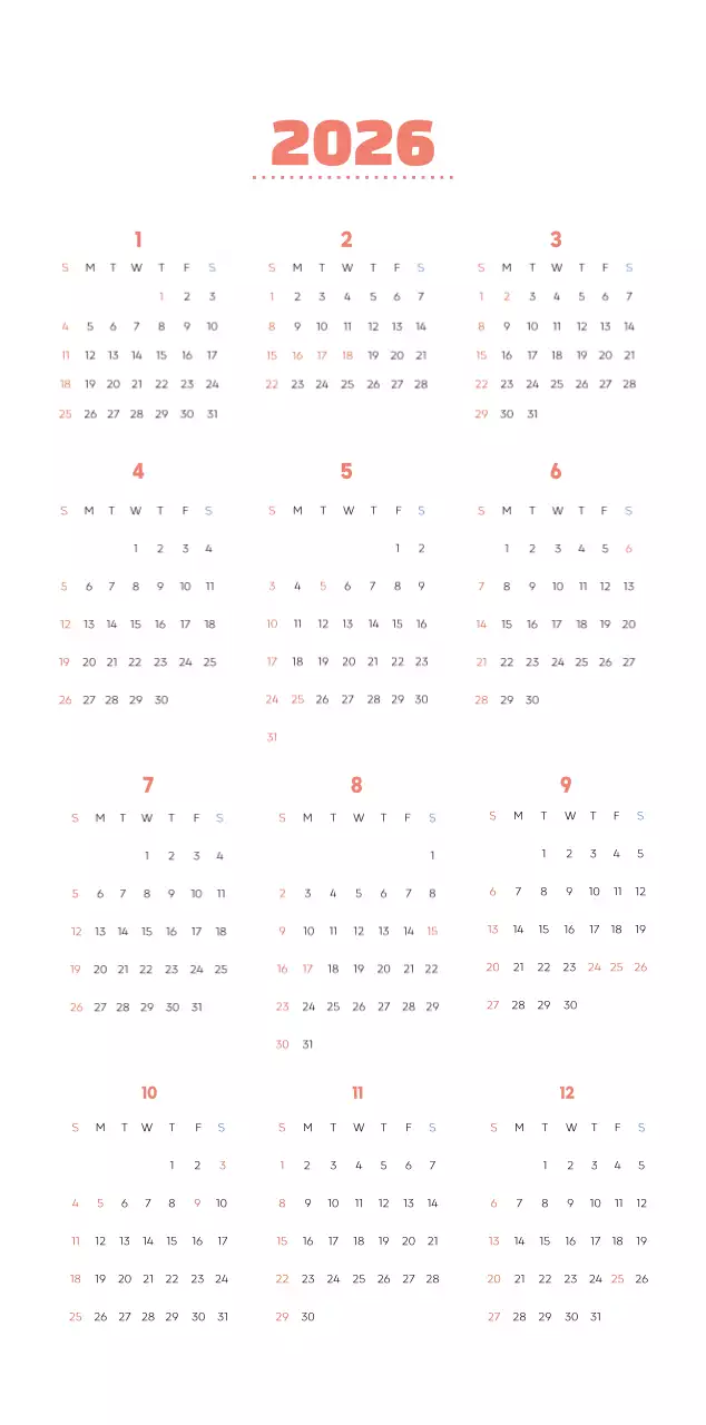 아기자기한 일러스트가 있는 업무용 달력