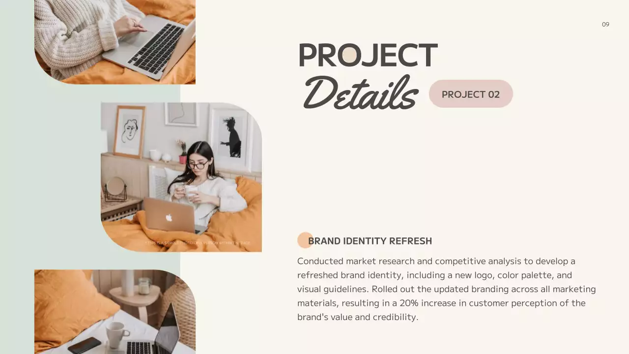 Apresentação de currículo de portfólio moderno bege