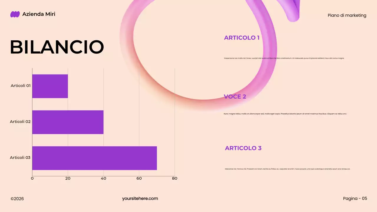 piano di marketing 3d moderno e audace