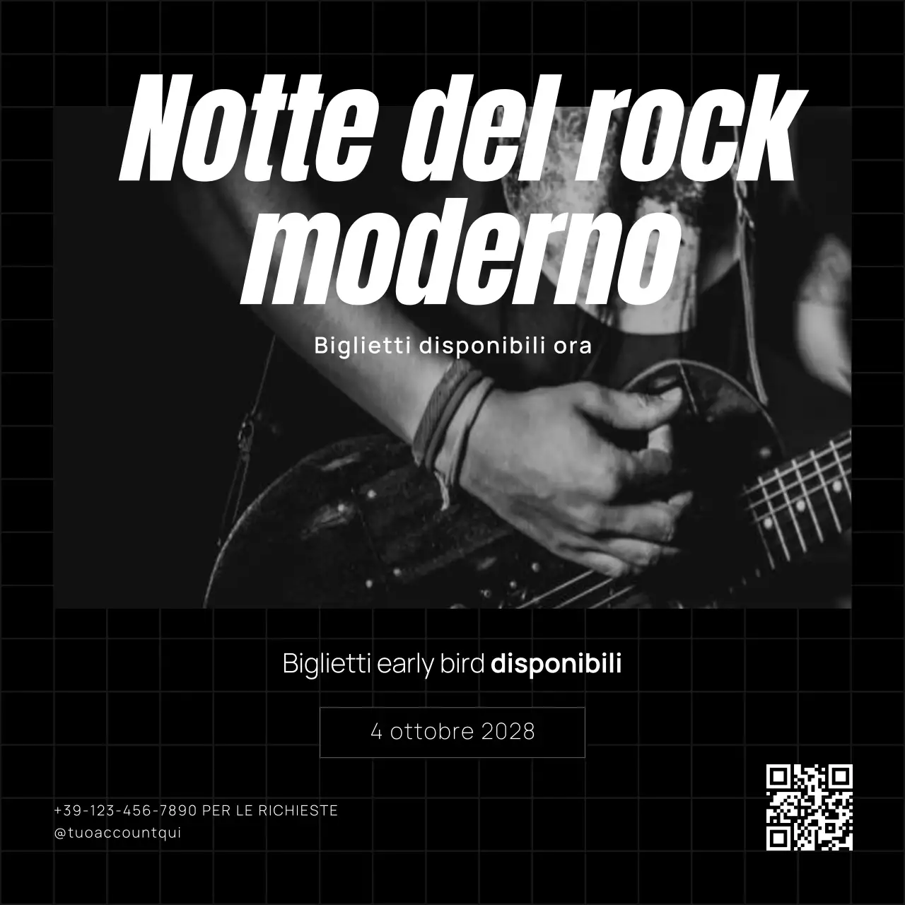ESTETICA DI TENDENZA PULITO MINIMAL MODERNO ROCK MUSICA EVENTO POST
