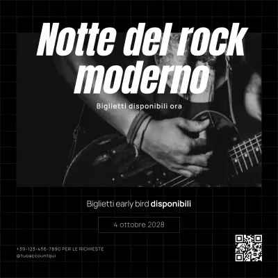 ESTETICA DI TENDENZA PULITO MINIMAL MODERNO ROCK MUSICA EVENTO POST