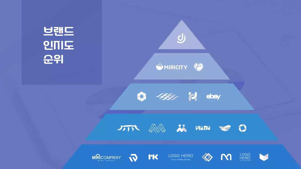 파랑과 흰색의 트렌드한 순위차트 제안서