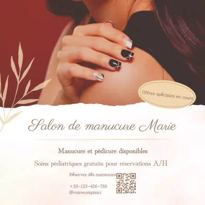 Publicité pour un salon de manucure élégant