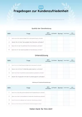 Blue Neat Fragebogen Umfrage