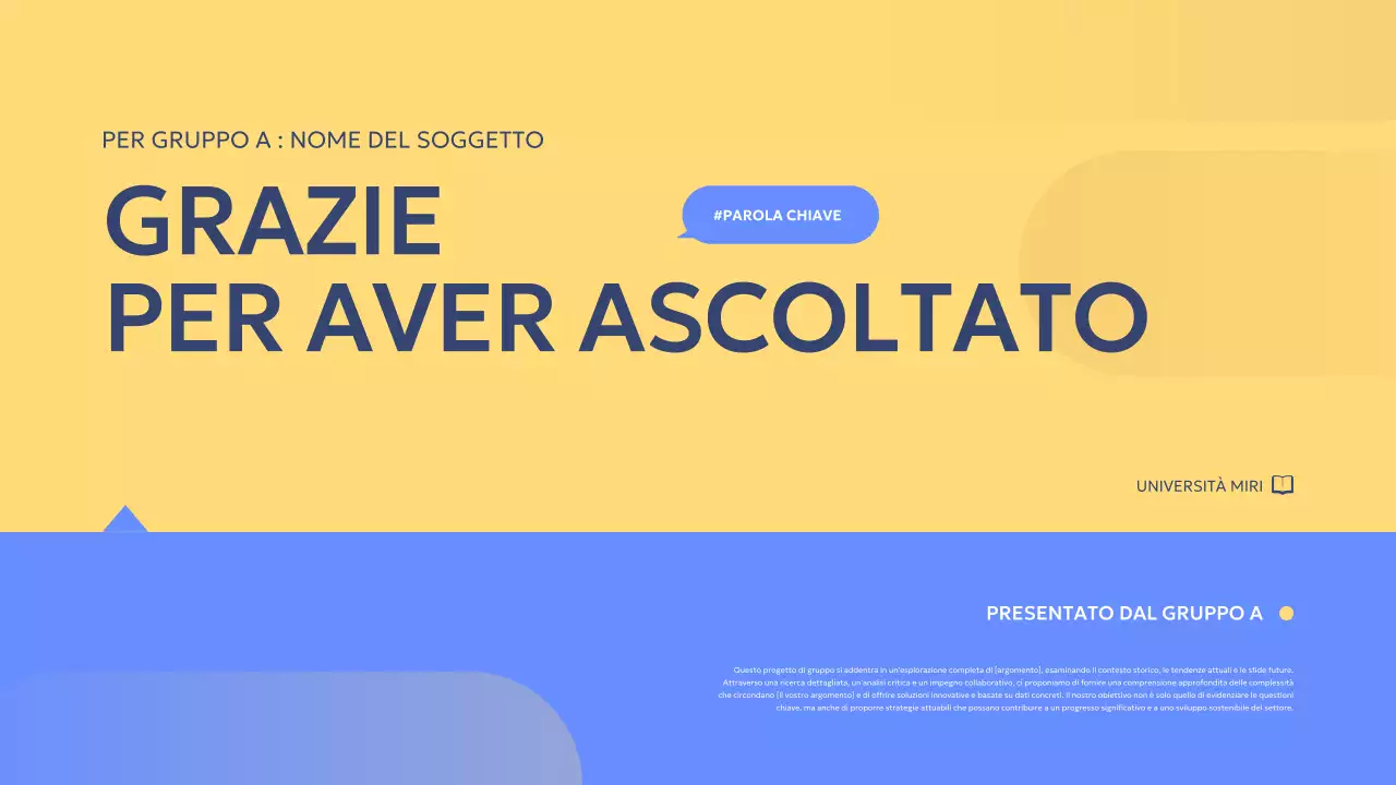 relazione sul progetto di gruppo blue modern