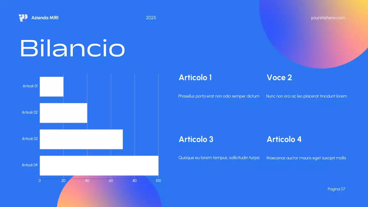 Piano di marketing blu moderno