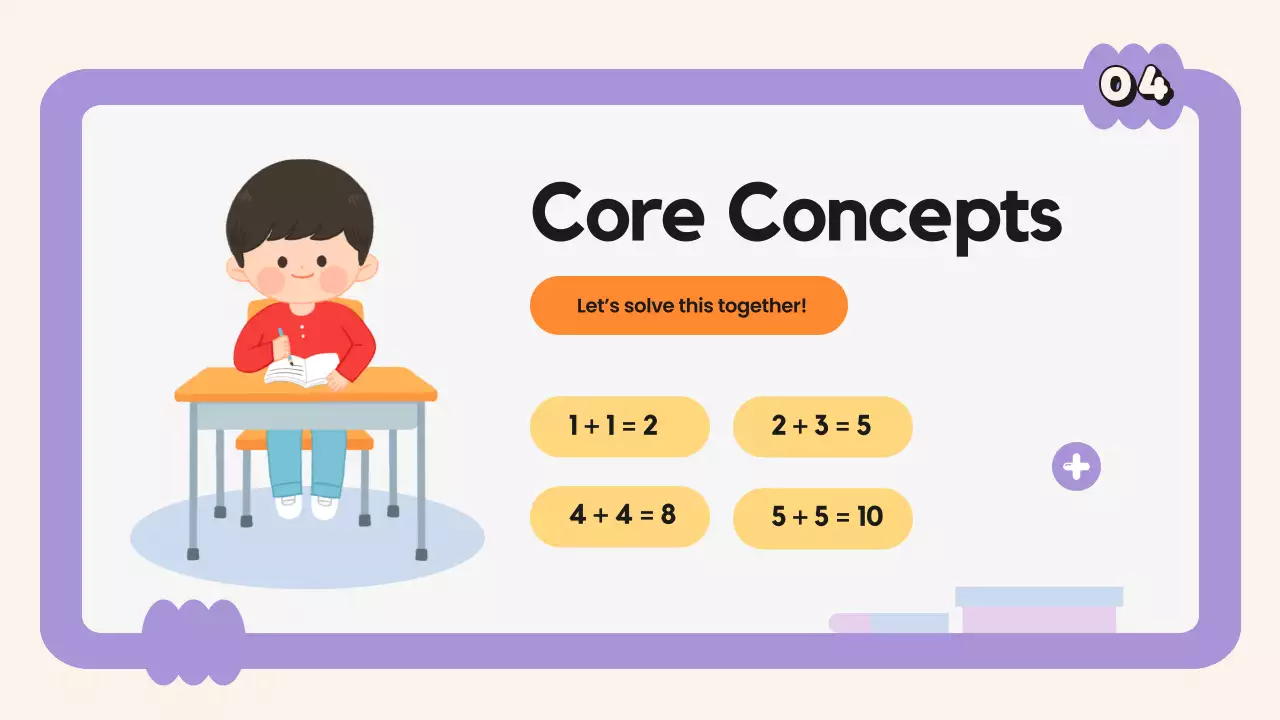 Apresentação do curso de matemática simples roxo