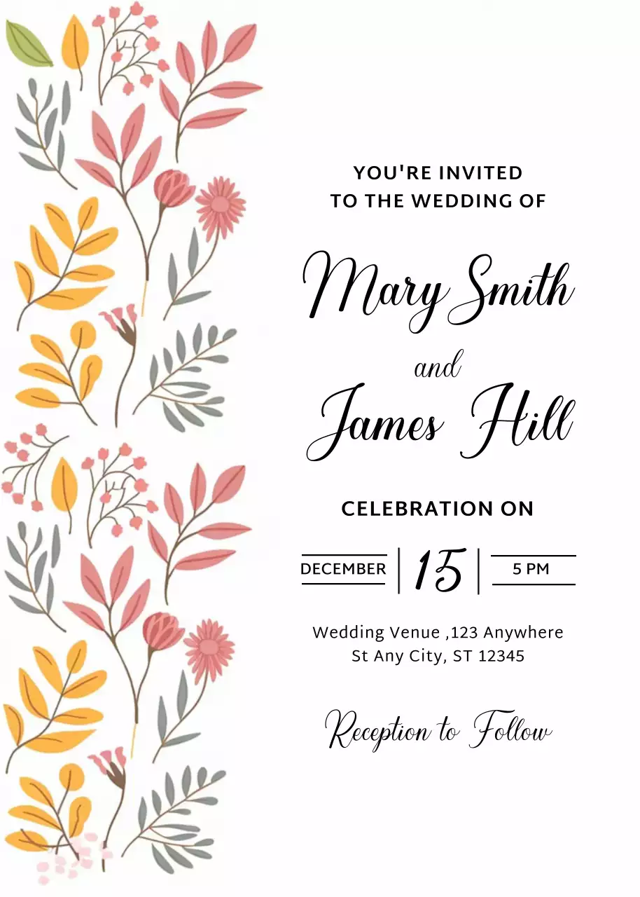 thiệp cưới hoa màu be