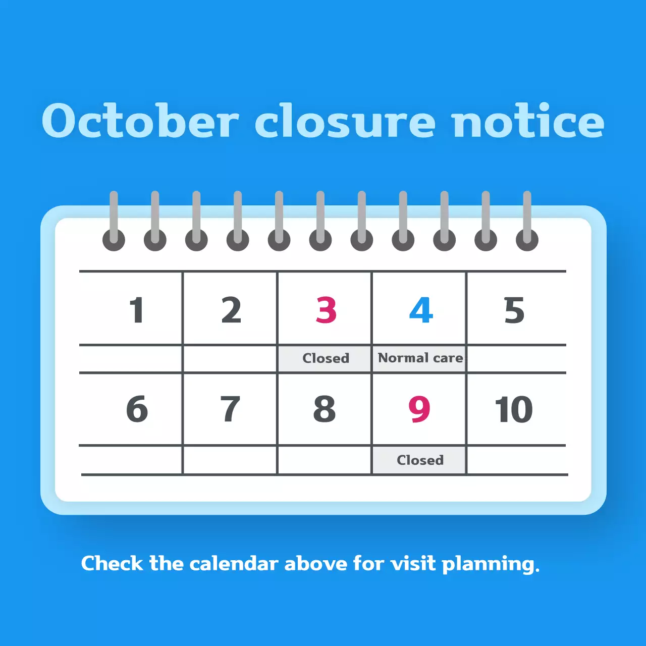 Thông báo đóng cửa đơn giản màu xanh lam Thông báo bài đăng trên mạng xã hội