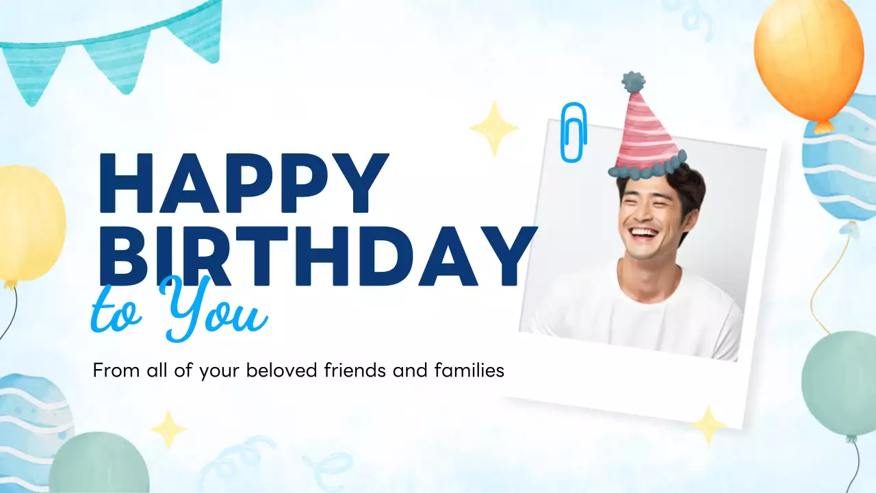 Blue Minimal Birthday Invitation Presentation