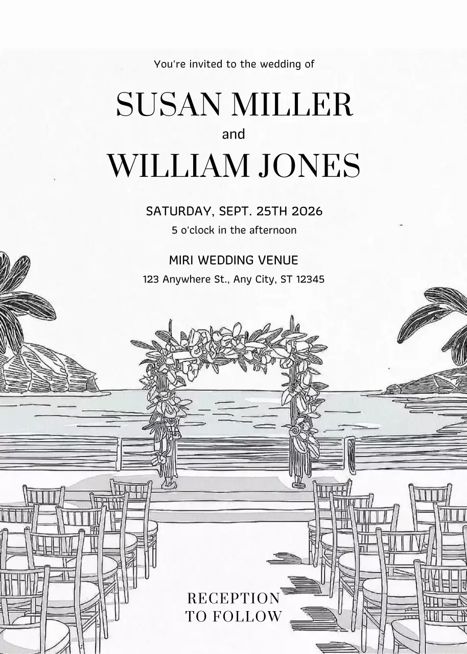 Undangan Pernikahan Elegan Putih