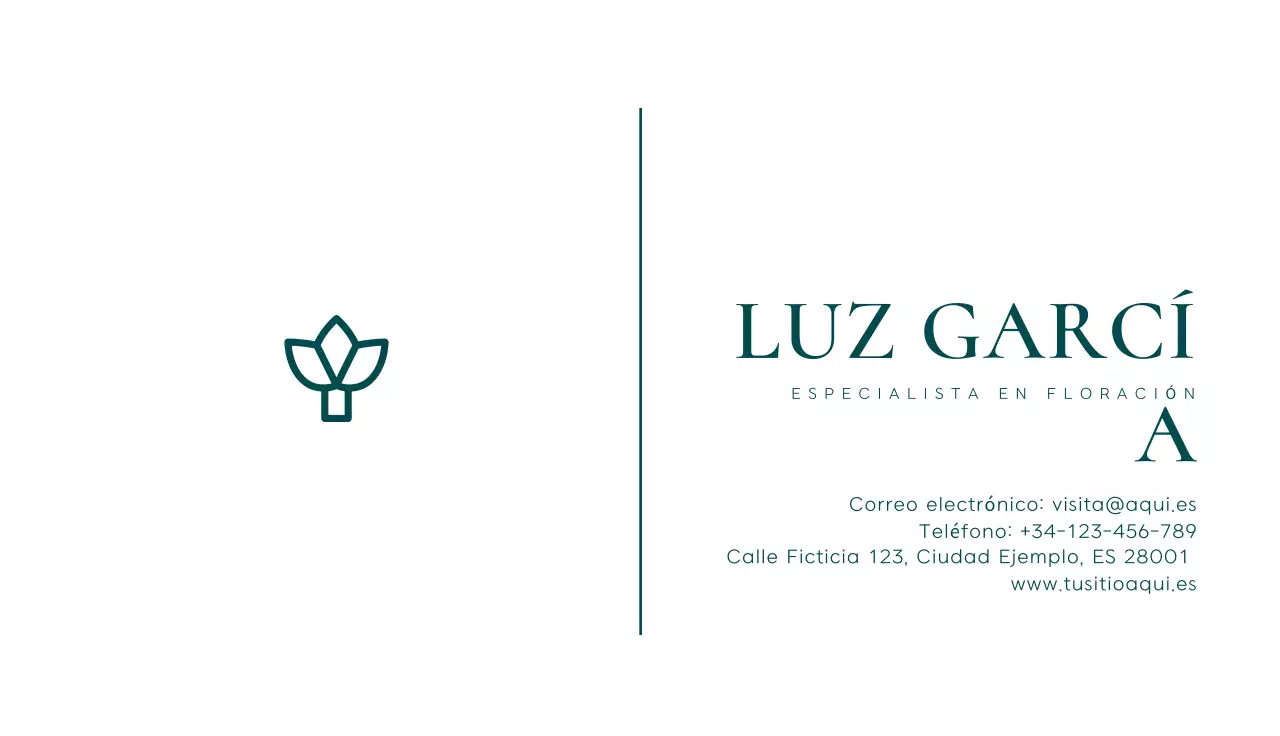 tarjeta de visita blanca minimalista