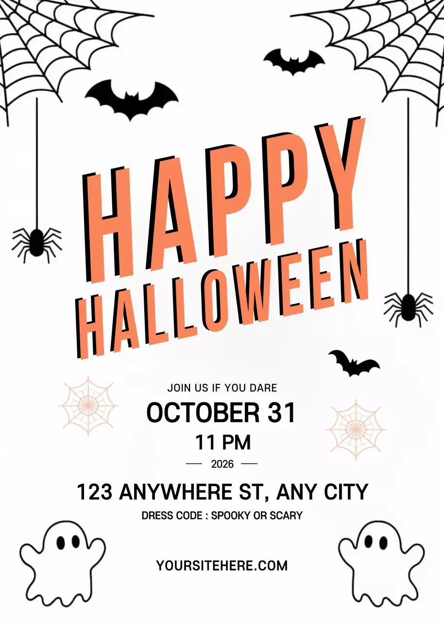 Orange Trendy Halloween Invitation