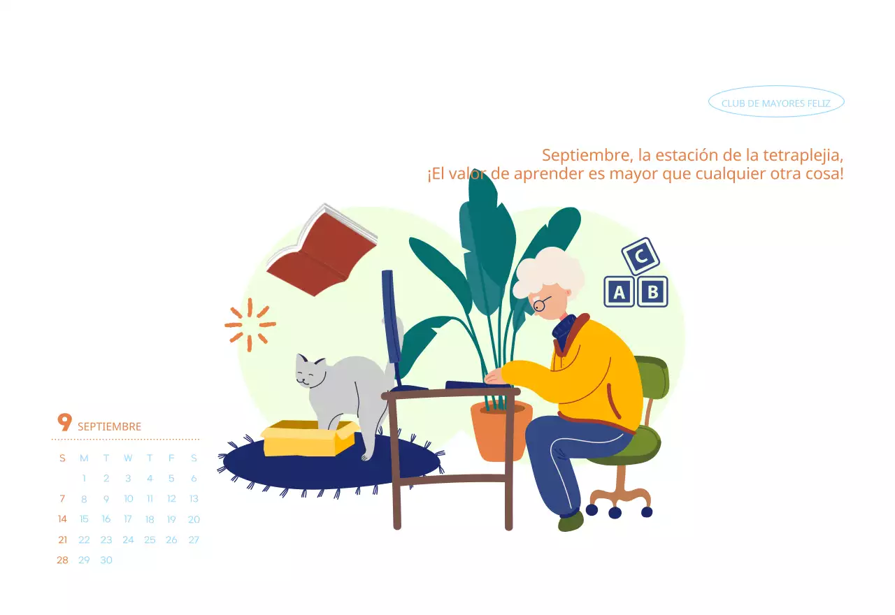 Calendario comercial con simpáticas ilustraciones