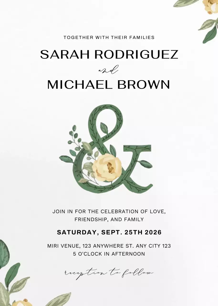 white elegant wedding invitation