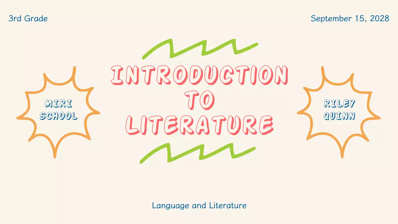 Beige Simple Literature Class Presentation