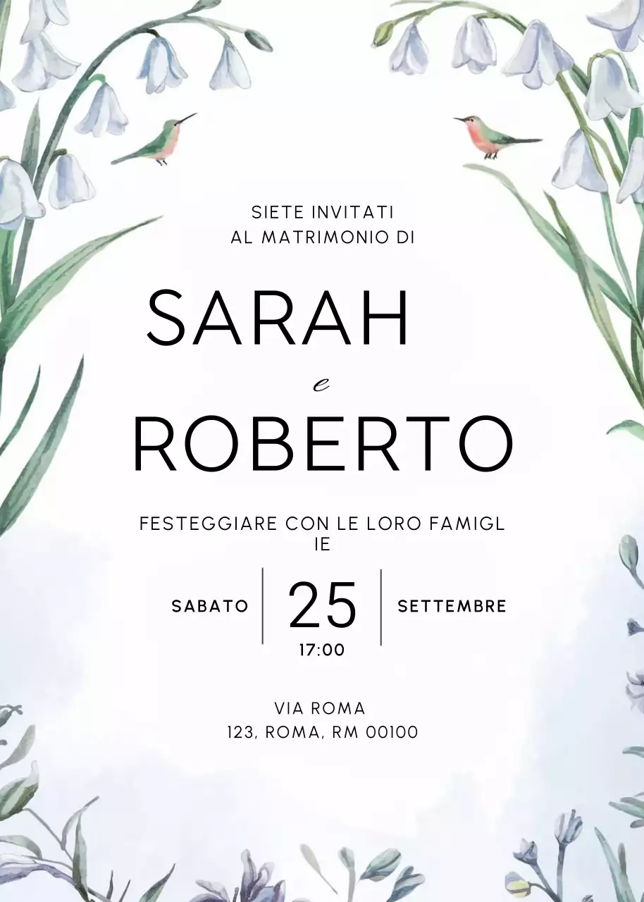 invito di nozze elegante bianco