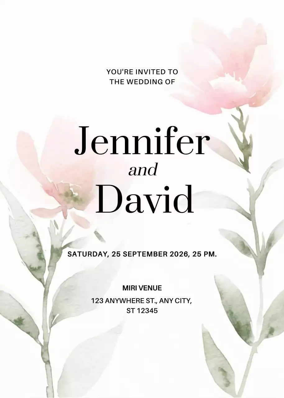 Pink Elegant Wedding Invitation