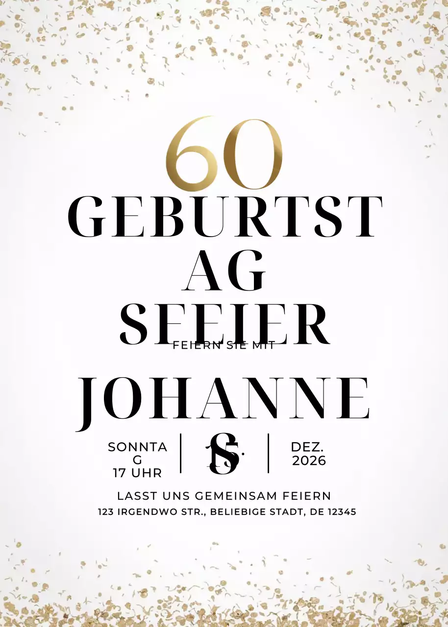 Gold elegante Geburtstagseinladung