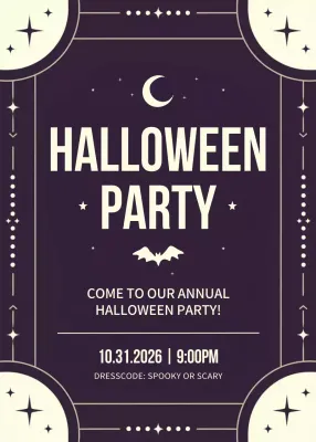 Black Retro Halloween Invitation