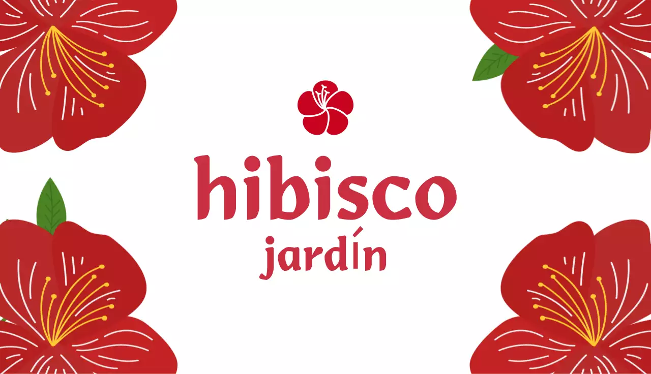 tarjeta de visita floral roja