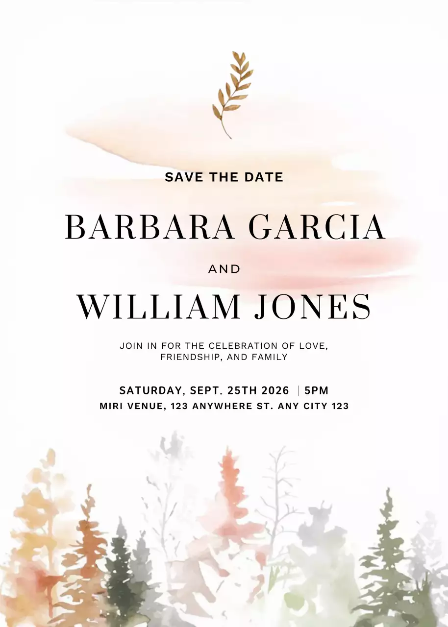 beige elegant wedding invitation
