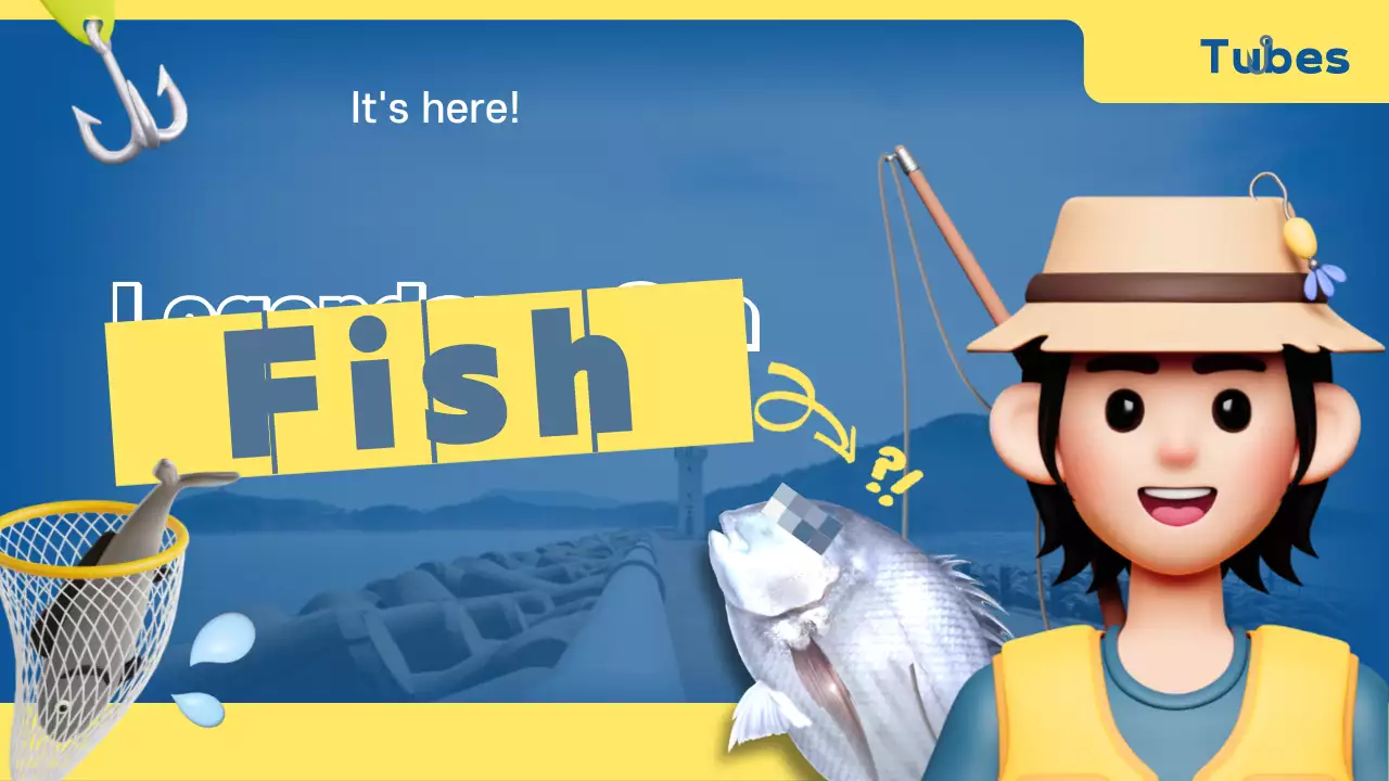 Anúncio de pesca na moda azul Miniatura do YouTube