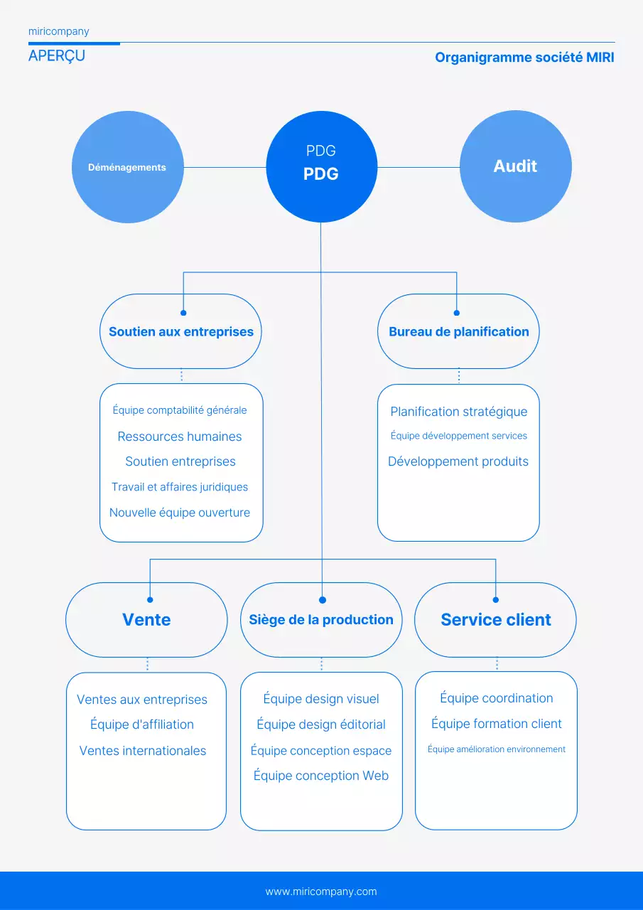 Bleu Guide de l'organigramme simple