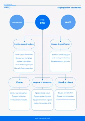 Bleu Guide de l'organigramme simple