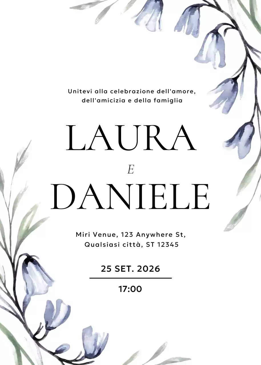 invito di nozze elegante bianco