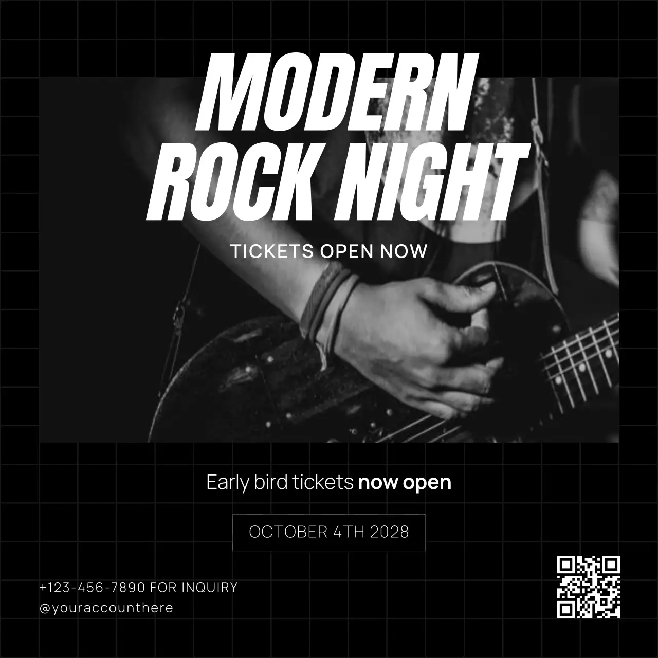 Black Modern Rock Event Social Media Post