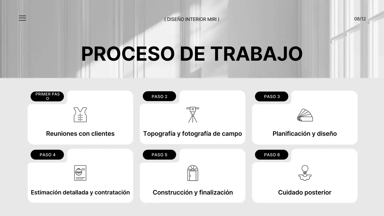 Un briefing de marca para un moderno interior de oficina en blanco y negro