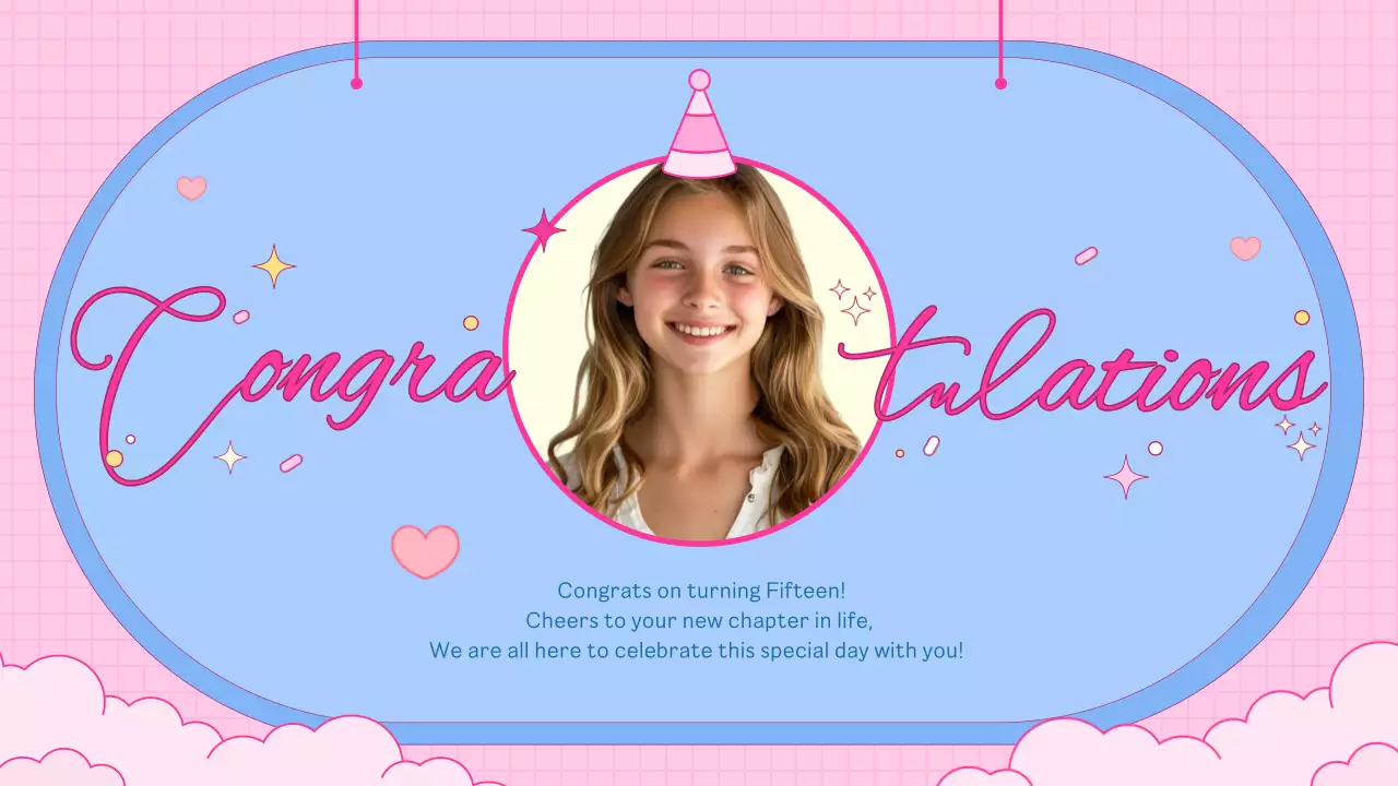 Pink Cute Birthday Card Presentation