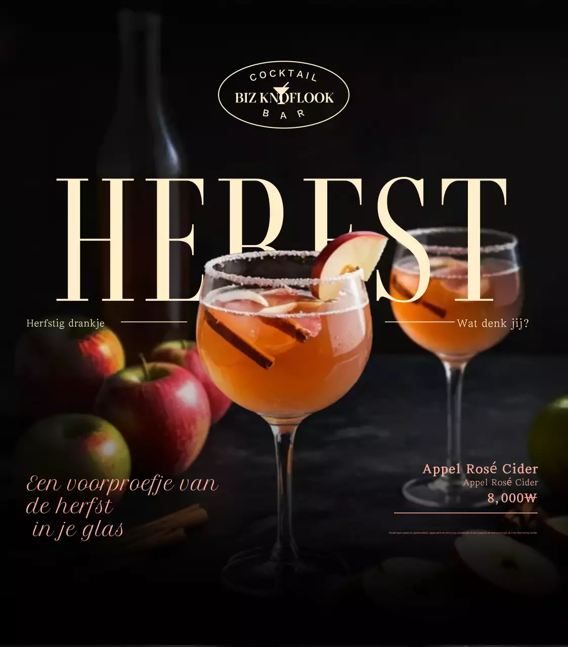 Zwart upscale cocktailbar menu promotiemateriaal