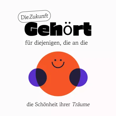 Trendy Ästhetisch Illustrativ Spaß Minimal Abstrakt Geometrisch Buntes Zitat