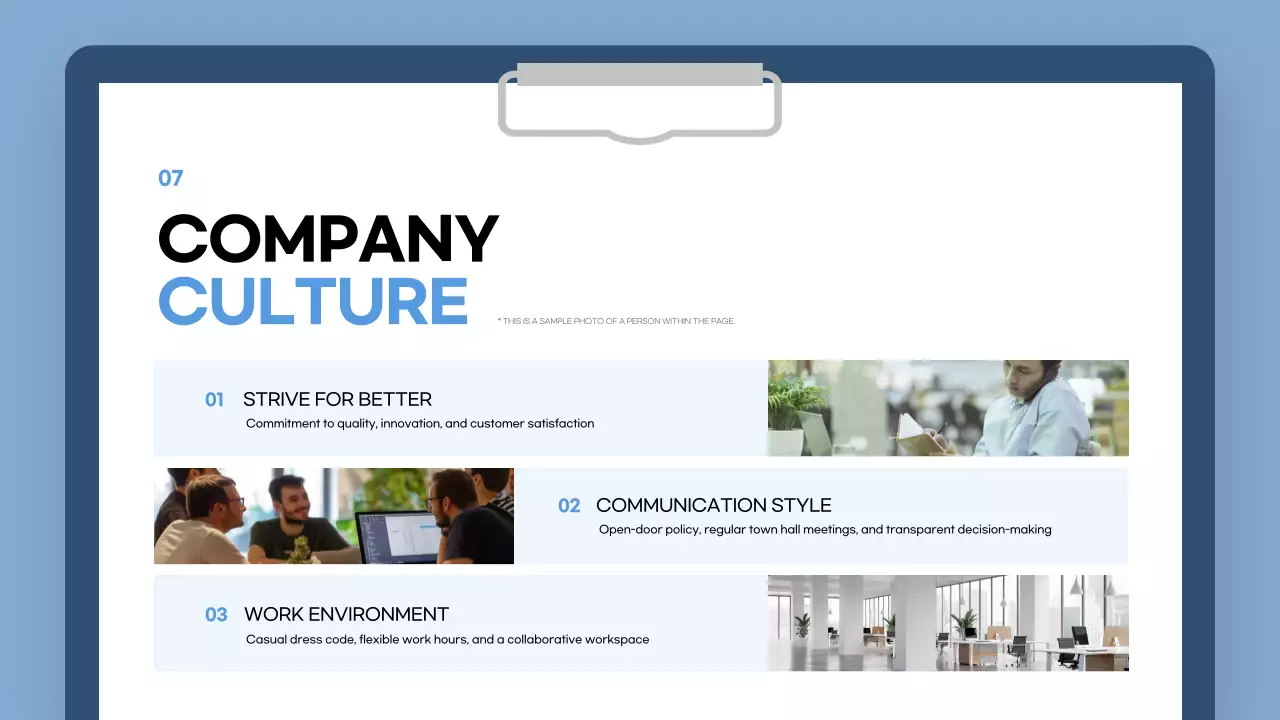 Blue Modern Employee Guide Presentation