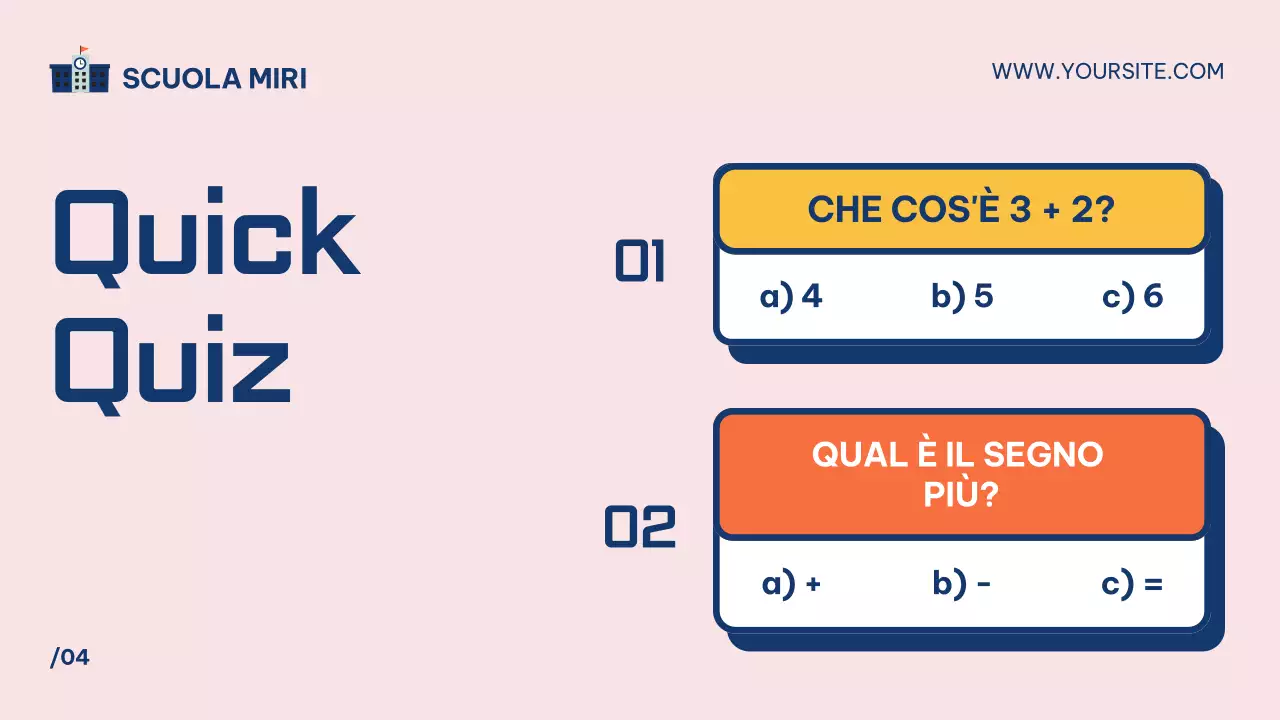 presentazione della classe di matematica blu semplice